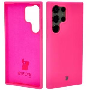 Silikonowe etui Bizon Soft Case do Galaxy S23 Ultra, neonowo-różowe