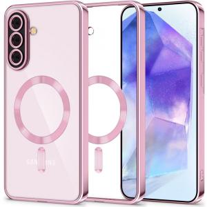 Etui z osłoną aparatu Tech-Protect MagFlex do Galaxy A56 5G do MagSafe, przezroczysto-różowe