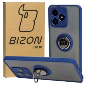 Etui z uchwytem na palec Bizon Case Hybrid Ring do Realme C53 / C51 / Note 50, przydymione z granatową ramką