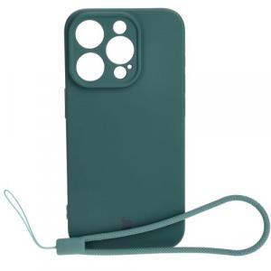 Etui Bizon Case Silicone do iPhone 15 Pro, ciemnozielone