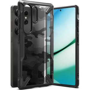 Etui Ringke Fusion X do Galaxy S25 Ultra, szaro-czarne moro