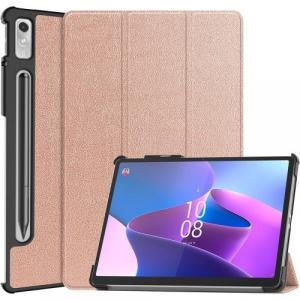 Etui Bizon Case Tab Croc do Lenovo Xiaoxin Pad Pro 2022 / P11 Pro Gen 2, różowozłote