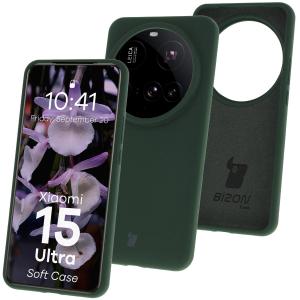 Silikonowe etui Bizon Soft Case do Xiaomi 15 Ultra, ciemnozielone