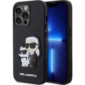 Etui Karl Lagerfeld Hard Case Saffiano Karl and Choupette do iPhone 14 Pro, czarne