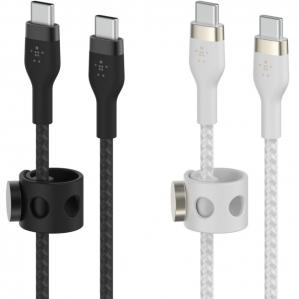Kabel x2 Belkin Boost Charge Pro Flex Braided 2-Pack USB-C do USB-C 1m, biały i czarny