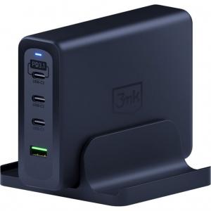 Stacja ładująca / ładowarka 3mk Hyper Charging Station 240W, 1x USB-A, 3x USB-C, QC, PD, czarna