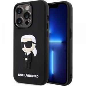 Etui Karl Lagerfeld Hard Case Silicone Ikonik 3D do iPhone 14 Pro, czarne