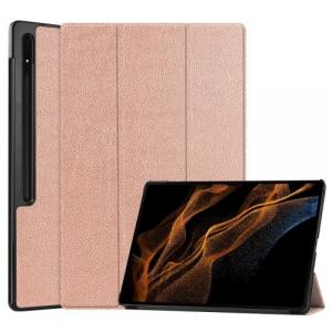 Etui Bizon Case Tab Croc do Galaxy Tab S9 Ultra, różowozłote