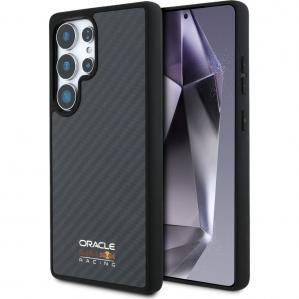 Etui Red Bull Real Carbon Fiber Shiny Logo do MagSafe do Galaxy S25 Ultra, czarne