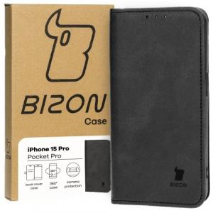 Etui z klapką Bizon Case Pocket Pro do iPhone 15 Pro, czarne