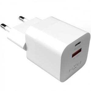 Ładowarka sieciowa Fixed Mini PD Travel Charger, USB-C, USB-A, 20 W, QC 3.0, biała