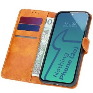 Etui z klapką Bizon Case Pocket do Nothing Phone (2a) / (2a) Plus, brązowe