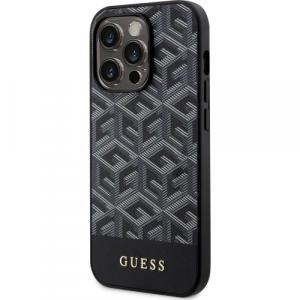 Etui Guess GCube Stripes MagSafe do iPhone 14 Pro, czarne