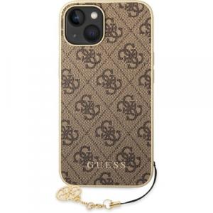 OUTLET: Etui Guess 4G Charms Collection do iPhone 14 Plus, brązowe