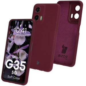 Silikonowe etui Bizon Soft Case do Motorola Moto G35 5G, ciemnofioletowe