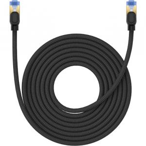 Kabel sieciowy z oplotem Baseus Cat.7 RJ-45, 10Gb/s, 8m, czarny