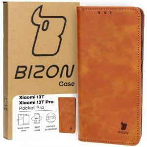 Etui z klapką Bizon Case Pocket Pro do Xiaomi 13T Pro / 13T, brązowe