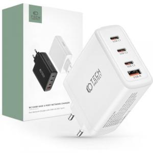 OUTLET: Ładowarka sieciowa Tech-Protect NC100W-GAN 4-PORT QC 3.0 Network 100W USB-C, USB-A, PD, biała