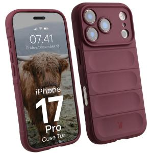 Pancerne etui Bizon Case Tur do iPhone 17 Pro, burgundowe