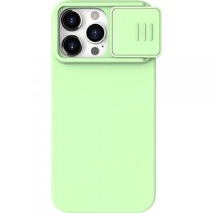 Etui z ochroną aparatu Nillkin CamShield Silky do iPhone 15 Pro Max, jasnozielone