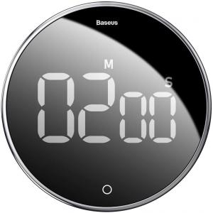 OUTLET: Minutnik, timer Baseus Heyo obrotowy czasomierz , czarno-srebrny