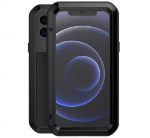 OUTLET: Etui pancerne + szkło LOVE MEI iPhone 12, czarne