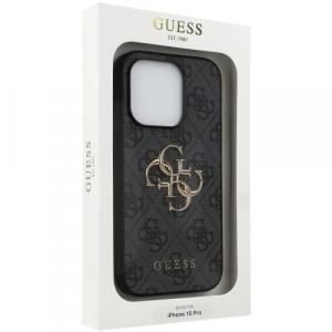 Etui Guess 4G Big Metal Logo do iPhone 15 Pro, szare