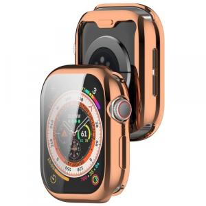 Etui z osłoną ekranu Bizon Case Watch Felipe do Apple Watch 10 (42mm), różowozłote
