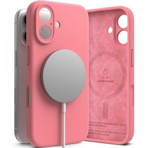Etui Ringke Silicone Magnetic do MagSafe do iPhone 16, różowe