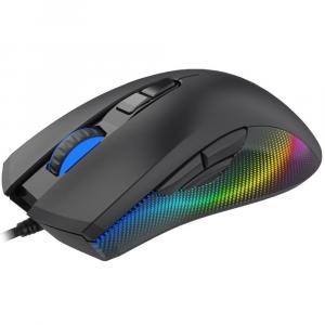 Myszka przewodowa gamingowa RGB, AQIRYS Phoenix, USB-A 1.8 m, 12K DPI, czarna