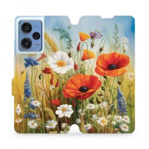 Etui z klapką do Xiaomi Redmi Note 12 Pro 5G, Mobiwear Book, łąkowe kwiaty