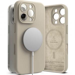 OUTLET: Etui Ringke Silicone Magnetic do MagSafe do iPhone 16 Pro Max, beżowe