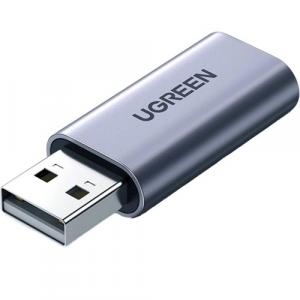 OUTLET: Adapter audio Ugreen CM383 USB-A 2.0 do mini jack 3,5 mm, szary