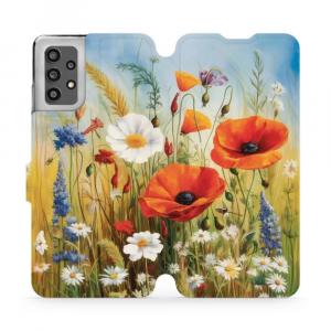 Etui z klapką do Galaxy A32 4G, Mobiwear Book, łąkowe kwiaty