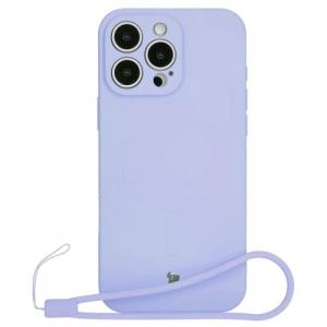 Silikonowe etui z pierścieniem magnetycznym Bizon Case Silicone Magnetic do iPhone 16 Pro, jasnofioletowe