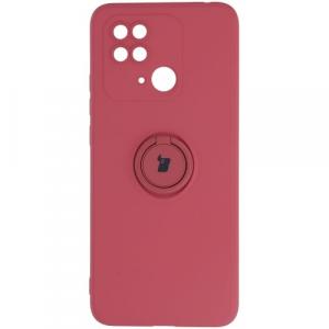 Etui Bizon Case Silicone Ring Sq do Redmi 10C, brudny róż