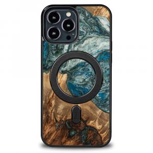 Drewniane etui do iPhone 13 Pro Max, Bewood Unique Planets Ziemia do MagSafe