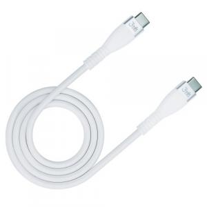 Kabel 3mk Hyper Silicone Cable USB-C do USB-C, 60W, 1m, biały