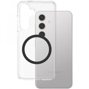 Etui CARE by PanzerGlass Flagship Urban Combat Qi do Galaxy S25 Plus, czarno-przezroczyste