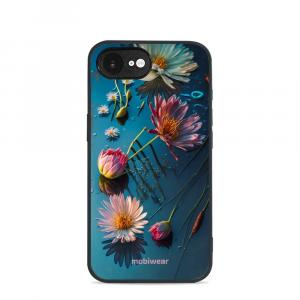 Etui ochronne do iPhone 16e, Mobiwear Glossy Case, niebiesko-kwieciste