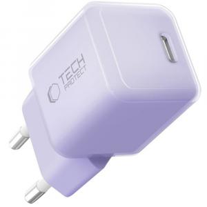 Ładowarka sieciowa Tech-Protect NCM25 1-PORT NETWORK 25W USB-C PD, jasnofioletowa