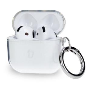 Elastyczne etui z karabińczykiem Bizon Case Headphone Clear do AirPods 4, przeźroczyste