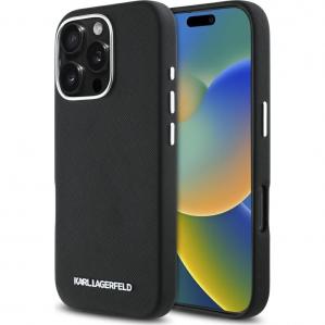 Etui Karl Lagerfeld Saffiano Full Wrapped MagSafe do iPhone 16 Pro Max, czarne