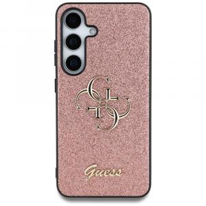 Etui Guess Glitter Script Big 4G do Galaxy S25, różowe