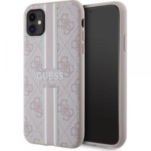 Etui Guess hardcase 4G Printed Stripes MagSafe do iPhone 11/ XR, różowe