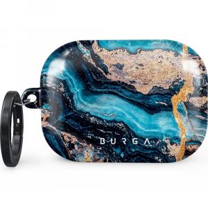 Etui Burga Mystic River do AirPods Pro 2, marmurowe niebiesko-złote
