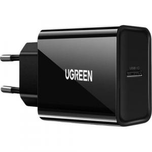 Szybka ładowarka sieciowa do telefonu Ugreen 1x USB-C, PD, QC 4.0, 20W, czarna