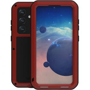 OUTLET: Etui pancerne + szkło LOVE MEI Powerful do Galaxy S24, czerwone