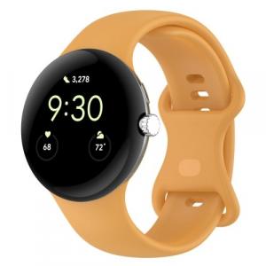 Silikonowy pasek Bizon Strap Watch Silicone S 41mm do Google Pixel Watch 3/Watch 2/Watch 1, żółty