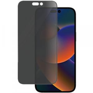 Szkło hartowane na cały ekran PanzerGlass Ultra-Wide Fit Privacy + EasyAligner do iPhone 14 Pro Max, przyciemniane z czarną ramką